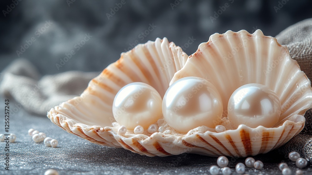 white pearl on a seashell isolated on transparent background white pearl on a seashell isolated on transparent background