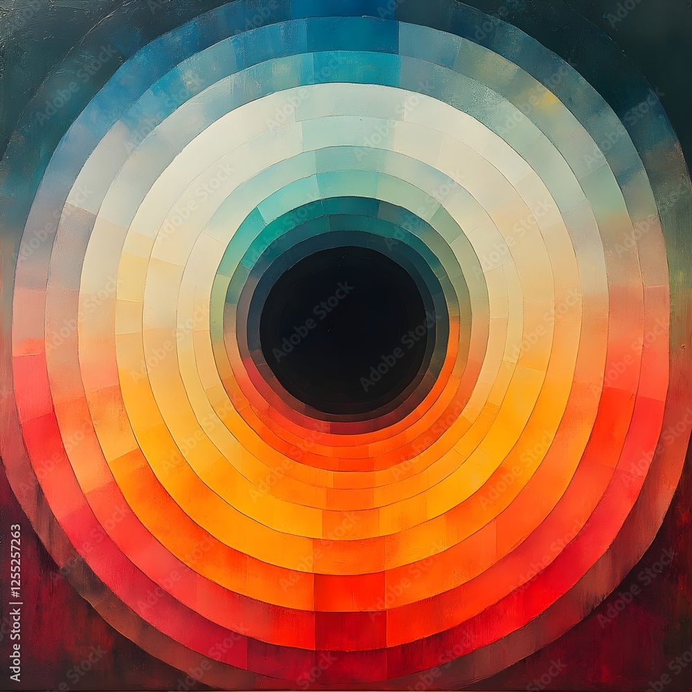 Obraz premium A radial abstract symmetry blending pastel tones into a minimalistic aesthetic.