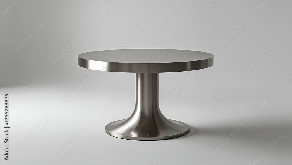 Elegant Brushed Silver Pedestal Flatlay Featuring Modern Metallic Finish Elegant Brushed Silver Pedestal Flatlay Featuring Modern Metallic Finish