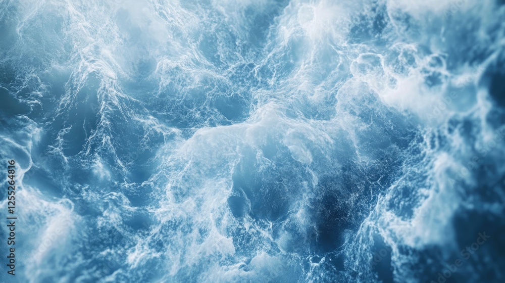 Abstract Blue Water Waves Background with Foam and Bubbles Texture Abstract Blue Water Waves Background with Foam and Bubbles Texture