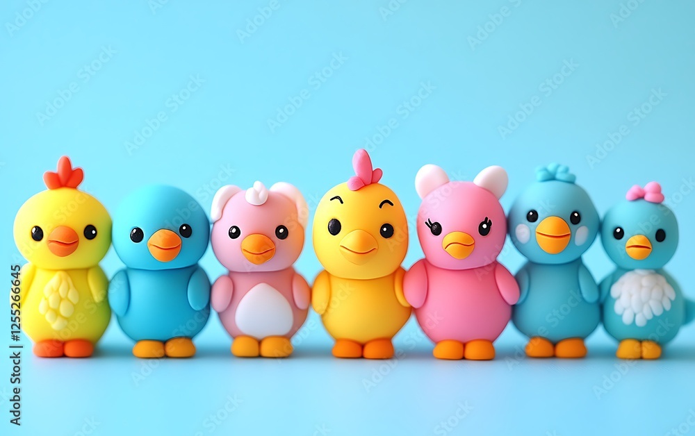 Cute pastel polymer clay birds Cute pastel polymer clay birds