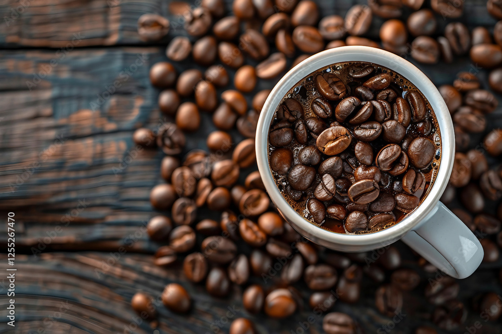 A close-up background of roasted coffee beans, generative AI A close-up background of roasted coffee beans, generative AI