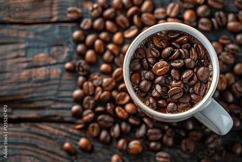 Wallpaper Mural A close-up background of roasted coffee beans, generative AI Torontodigital.ca