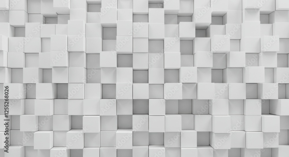 Abstract arrangement of white cubes creating a textured background Abstract arrangement of white cubes creating a textured background
