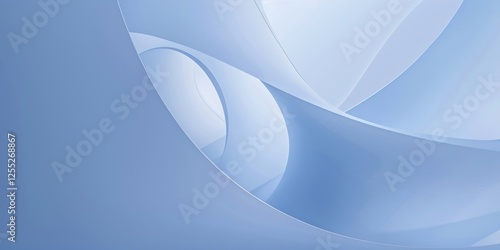 A minimalist layout with a soft periwinkle blue background, Simple linear elements and gentle curves, Minimalist abstract design