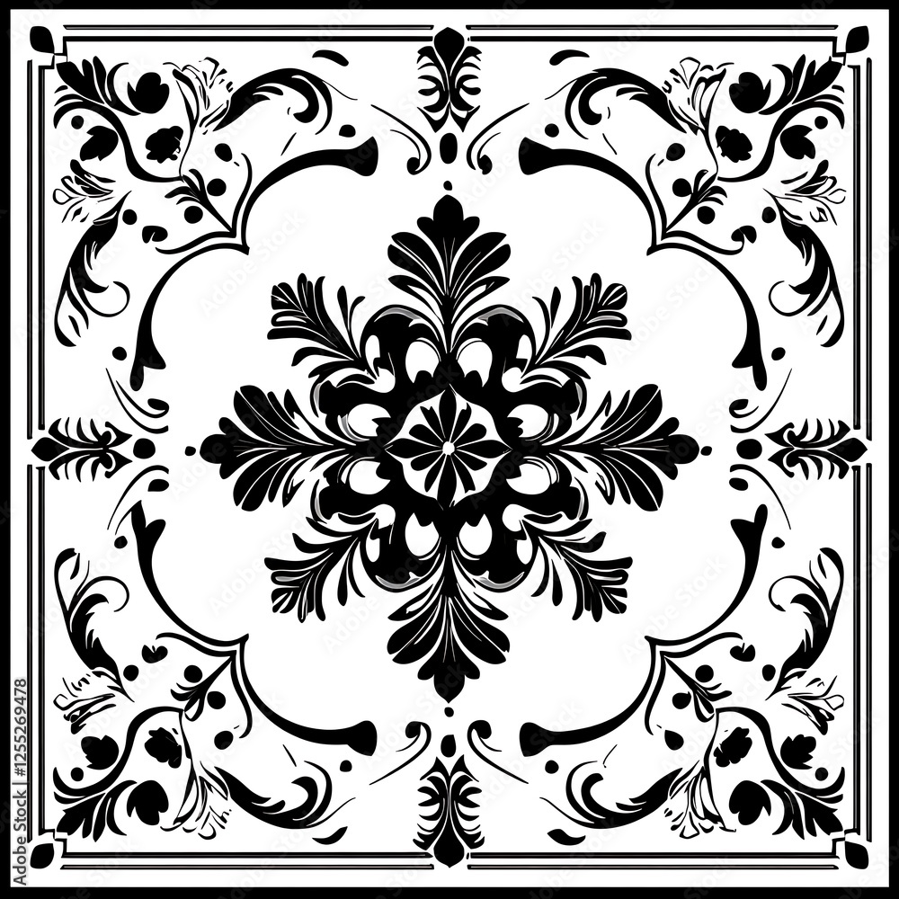 Ornate decorative tile design Ornate decorative tile design