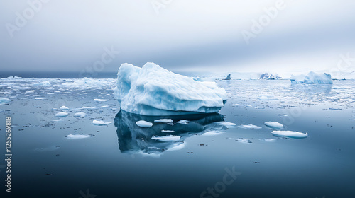 A polar region with rapidly shrinking ice caps due to the warming effects of climate change