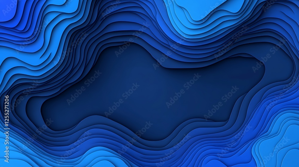 Fototapeta premium Abstract blue layered waves background