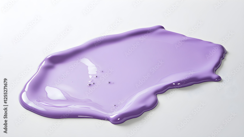 Lilac splash forming a smooth oval puddle on white Lilac splash forming a smooth oval puddle on white