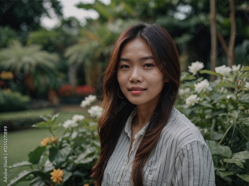 Cheerful Young Woman Smiling in Nature during Sunny Day Close-Up Portrait Cheerful Young Woman Smiling in Nature during Sunny Day Close-Up Portrait