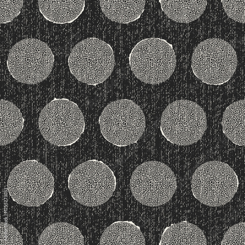 Monochrome Grain Broken Polka Dots Pattern
