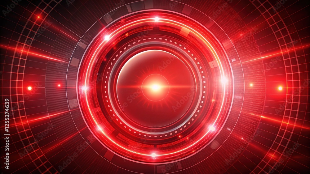Fototapeta premium Abstract Hi-tech Red Circle Technological Design, Light Effect Modern Futuristic Background