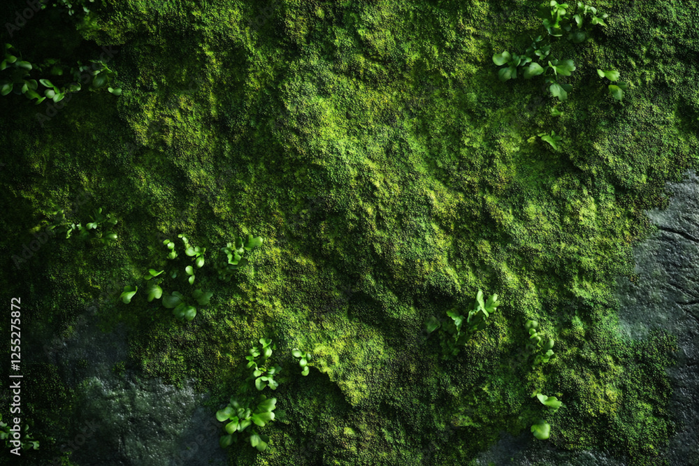 Natural texture of green moss with rich shades and soft relief surface Natural texture of green moss with rich shades and soft relief surface
