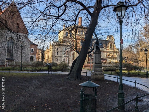 Historic Architecture and Park in Krakow, Poland
