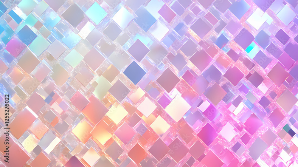 Fototapeta premium Colorful digital background with pixelated squares in vibrant rainbow colors, perfect for graphic design and web development projects