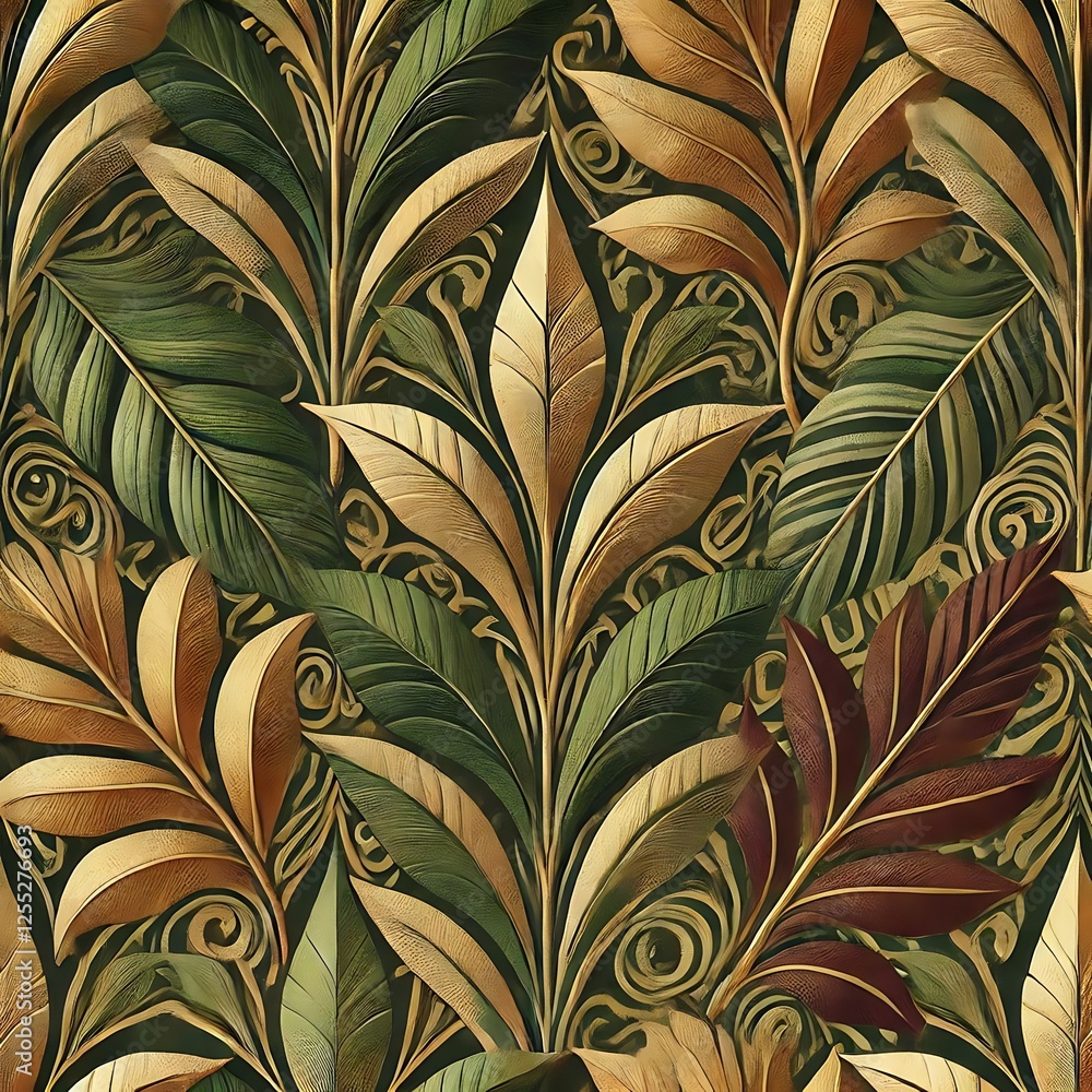 Triadic Leaf Pattern for Upholstery Fabric Triadic Leaf Pattern for Upholstery Fabric