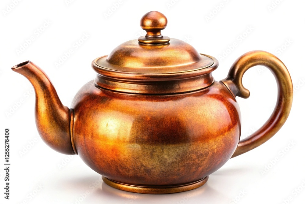 Bronze Teapot Isolated on White Background Bronze Teapot Isolated on White Background