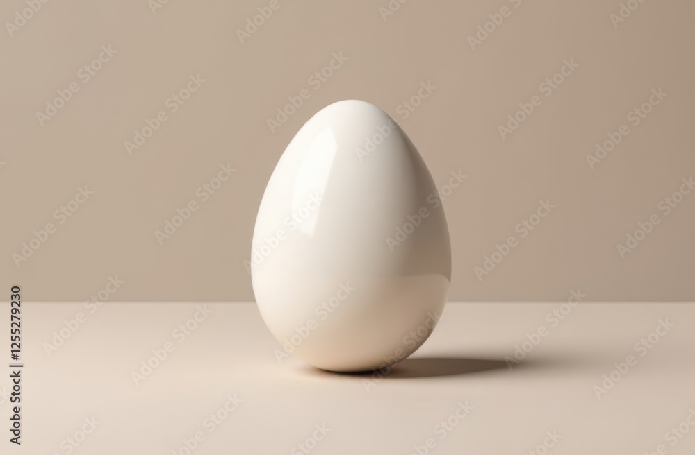 White egg on a beige background, simple and elegant minimalist composition White egg on a beige background, simple and elegant minimalist composition
