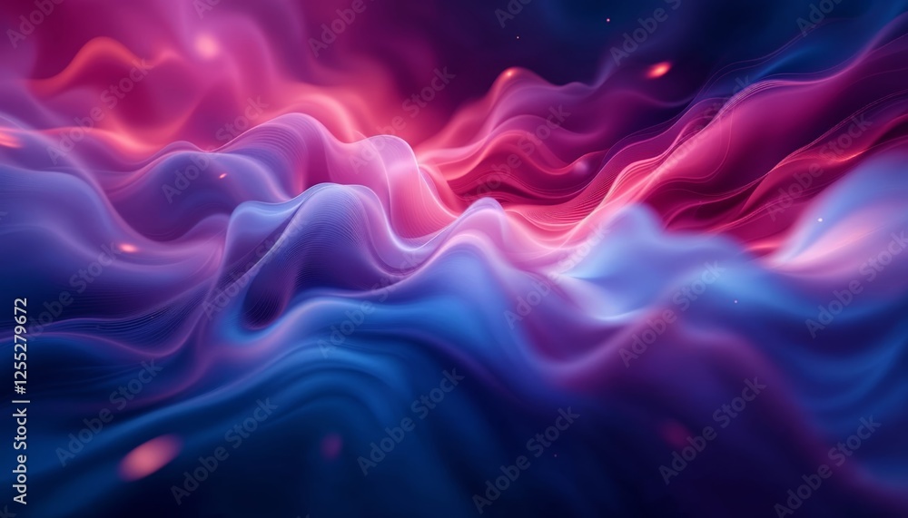 Fototapeta premium Waves of Light Abstract Background with Swirling Blue and Pink Colors