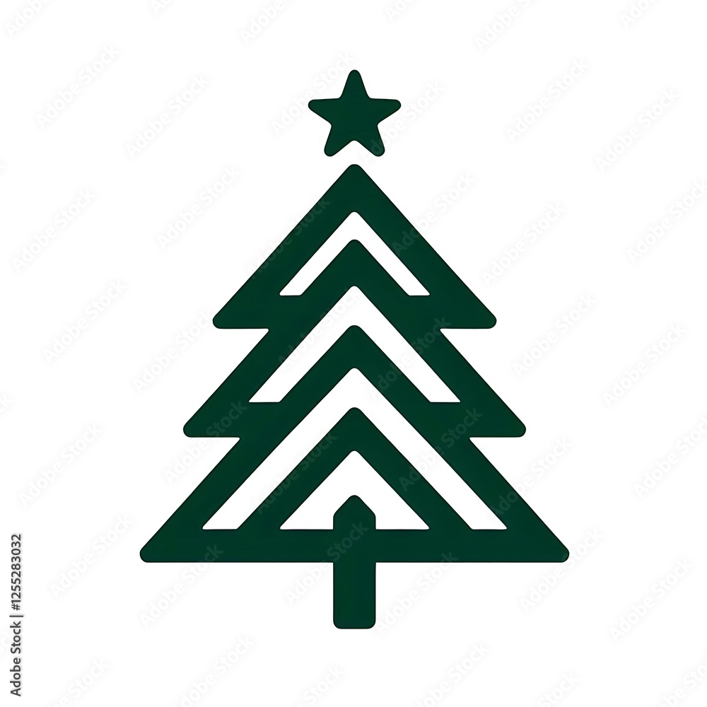 Obraz premium Holiday Tree with Star on Top