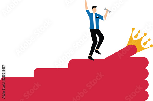 Best Employee, Best or Highest Rated, Compliments and Endorsements, Thumbs Up and Crowns for Isometric Cape Wear Merchants