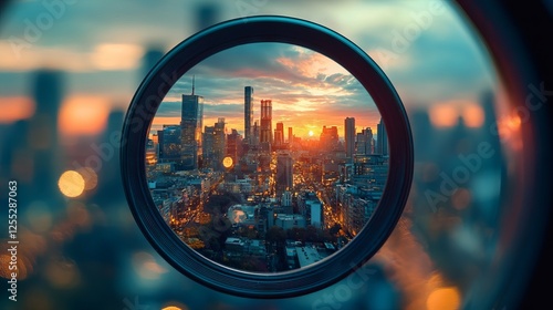 Landscape reflection from camera lens