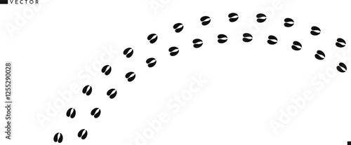 Bison footprint silhouette. Animal footprint vector illustration