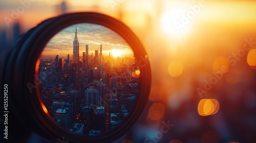 Landscape reflection from camera lens