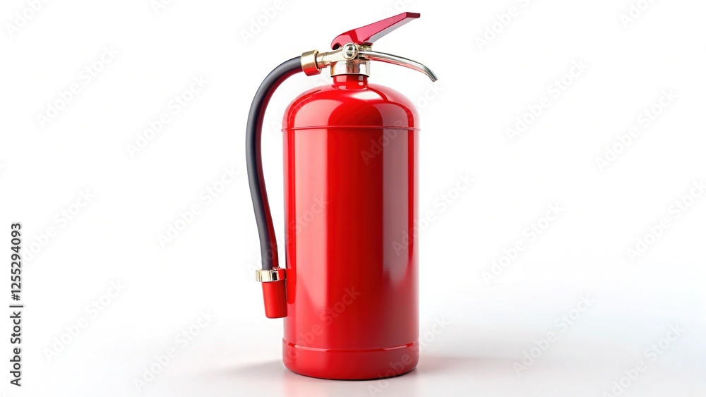 Fototapeta premium Red Fire Extinguisher Isolated on White Background