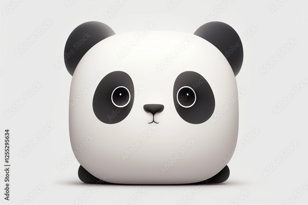 Funny panda bear head on white background Funny panda bear head on white background