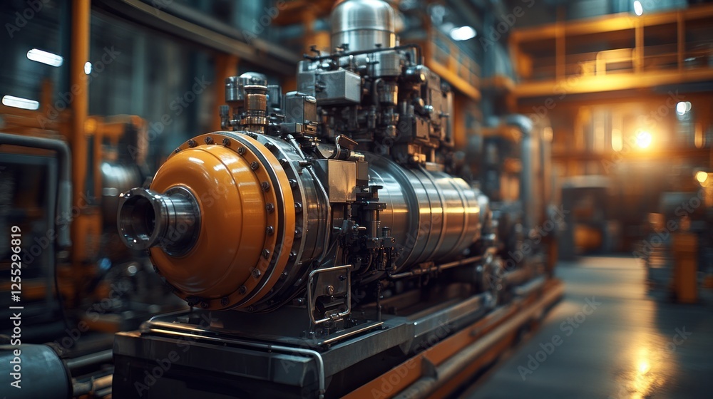 Fototapeta premium Factory Industrial Engine Closeup