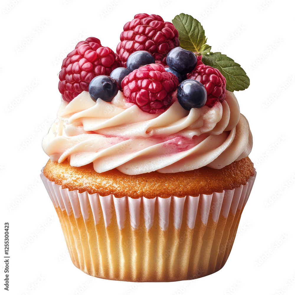 Delicious Cupcake with Frosting Isolated on Transparent Background Delicious Cupcake with Frosting Isolated on Transparent Background