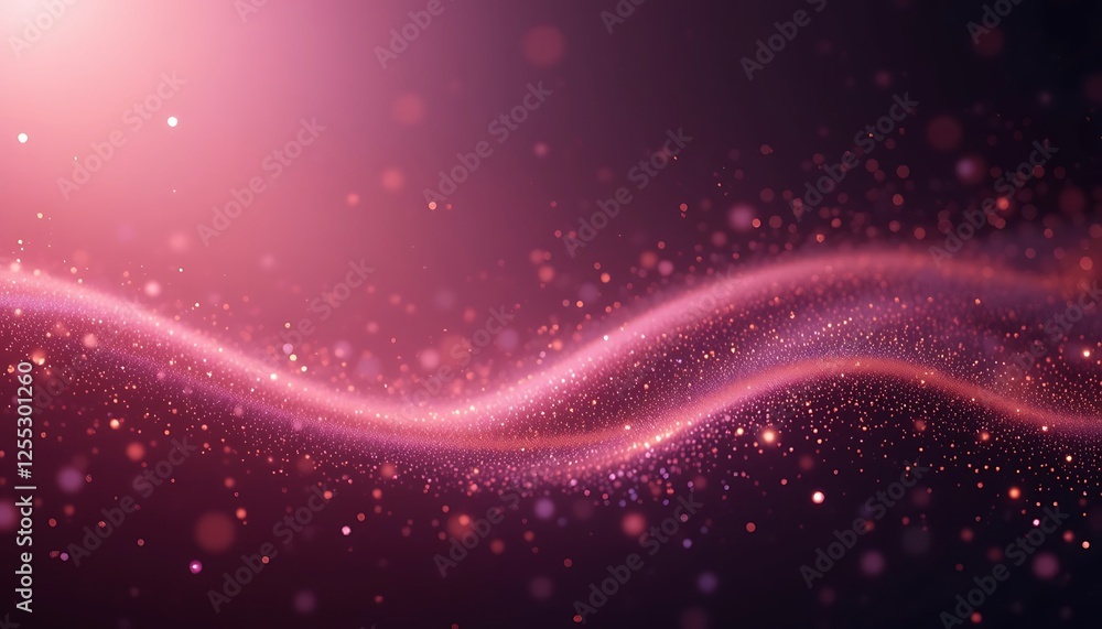 Elegant pink wave abstract background with sparkling glitter particles Elegant pink wave abstract background with sparkling glitter particles