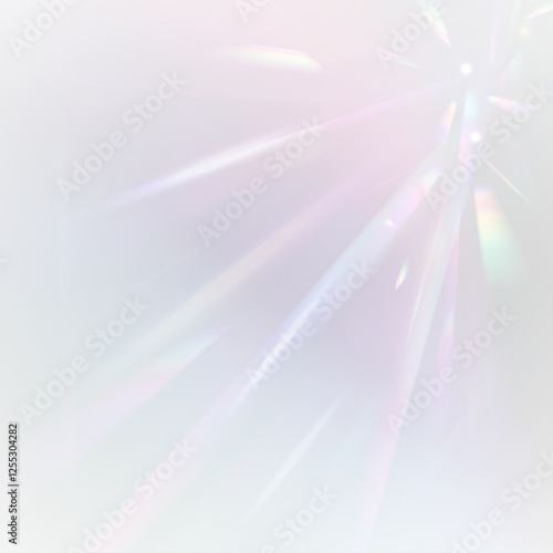 Ethereal rays dance across the sky, refracting in soft hues of pastel light. A celestial dream unfolds, blending prism reflections and cosmic serenity into an endless expanse of glowing tranquility an