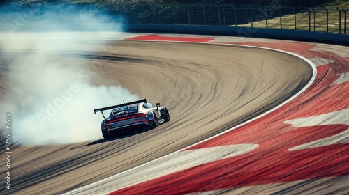 Adrenaline fueled motorsport competition a racing car drifting on track