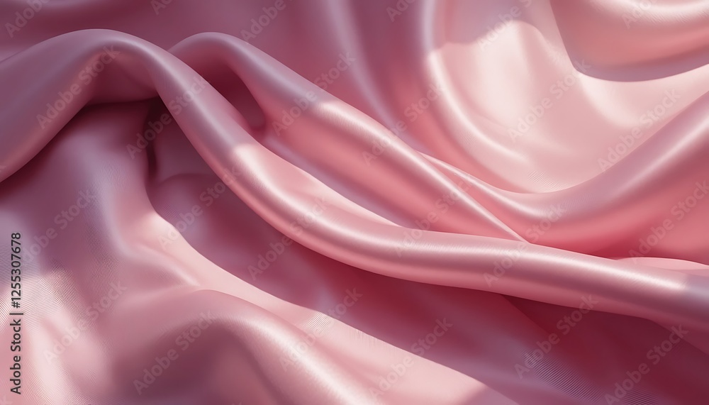 Fototapeta premium Elegant pink satin fabric with soft folds and shimmering light effect