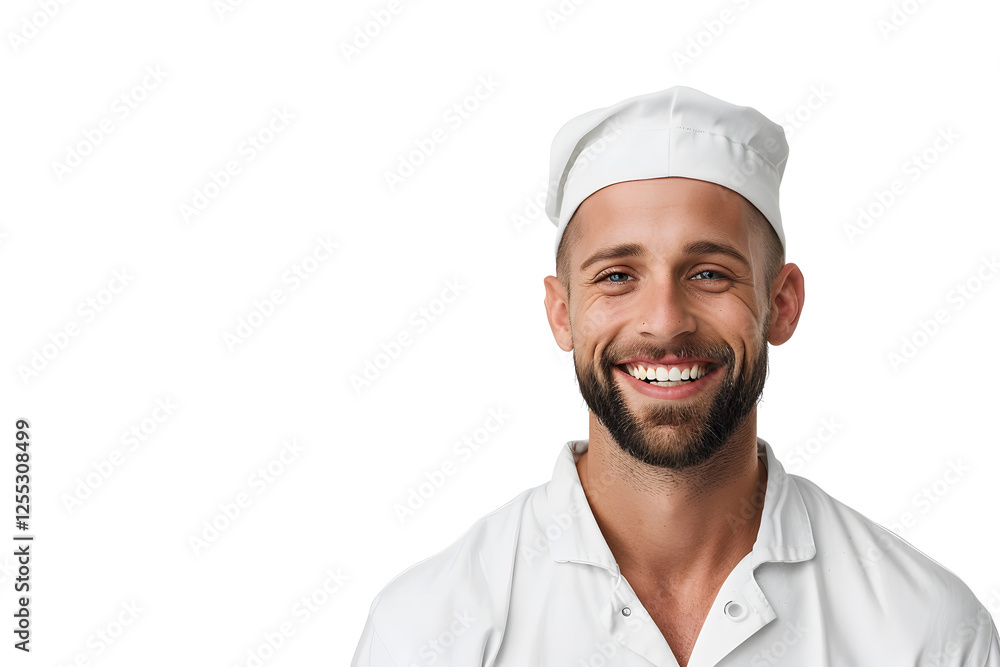 Portrait young smiling sailor man in a uniform, isolated on white background Portrait young smiling sailor man in a uniform, isolated on white background