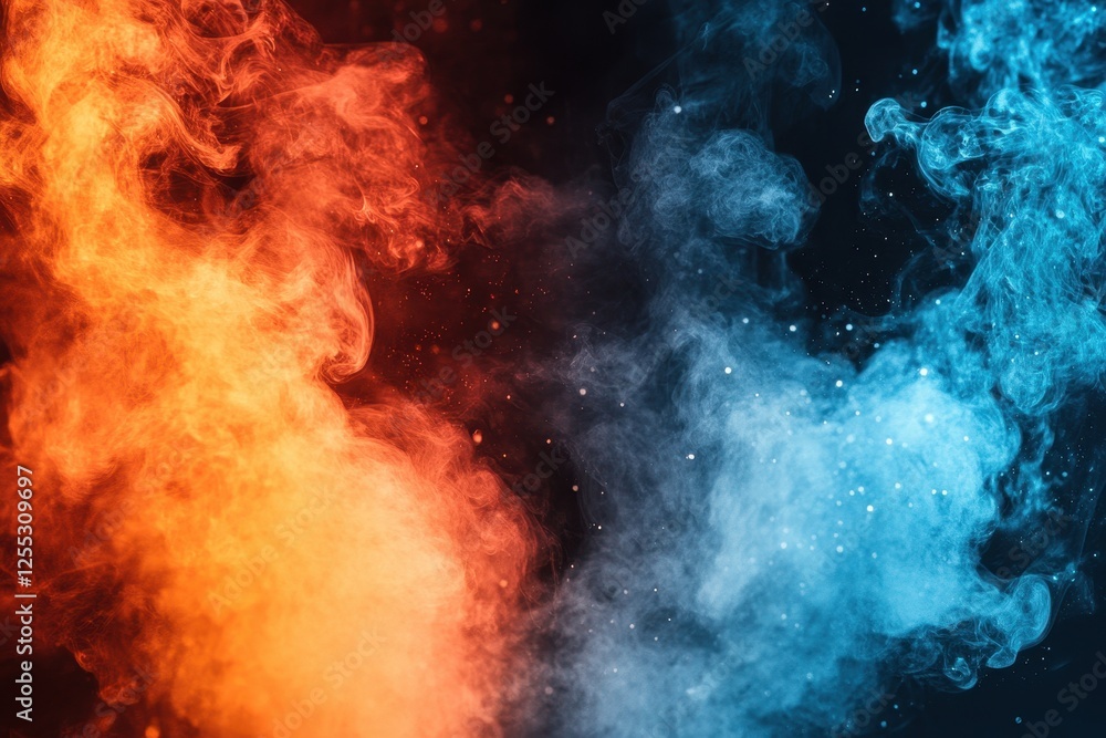 Vibrant Flames and Cool Smoke Create Stunning Visual Contrast Vibrant Flames and Cool Smoke Create Stunning Visual Contrast