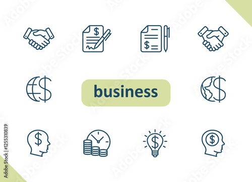 Business icons. Savings, investment, finance vector icon set