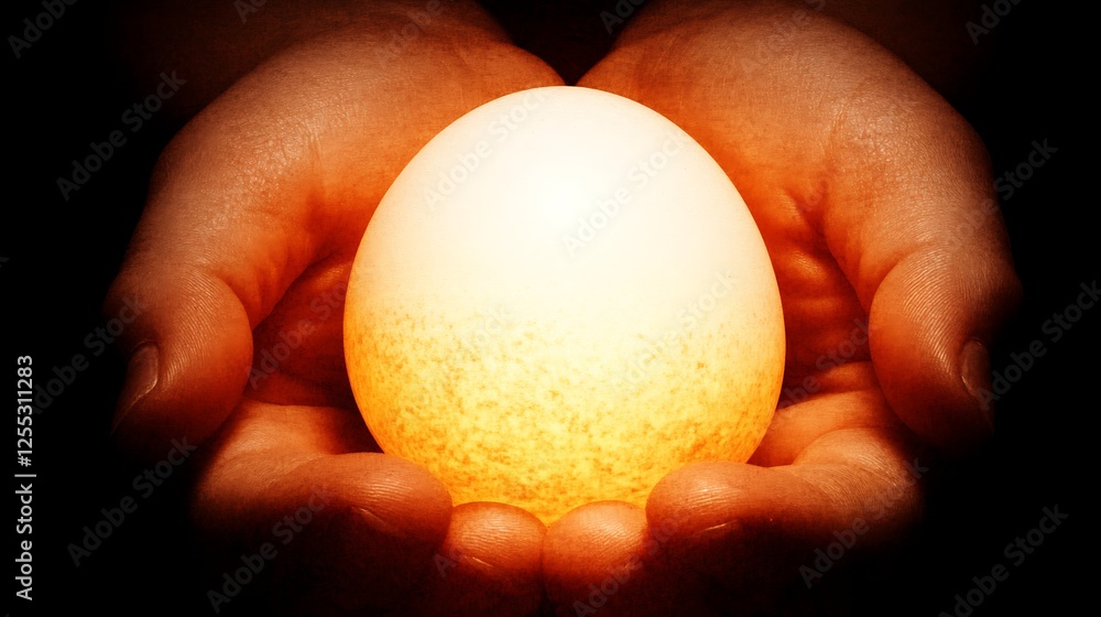 Tender Hands Holding a Glowing Egg of Potential Birth Warmth Future Hope and Nurturing Care Tender Hands Holding a Glowing Egg of Potential Birth Warmth Future Hope and Nurturing Care