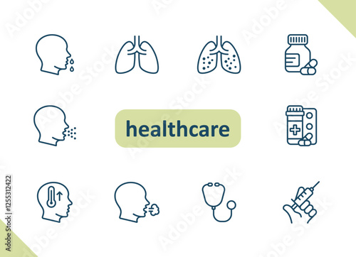 Healthcare icons. Health care, hospital, medical vector icon set
