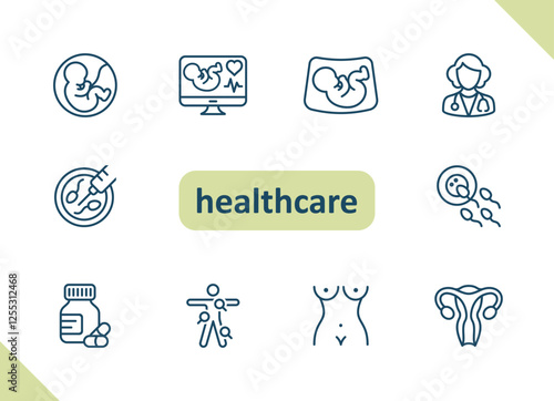 Healthcare icons. Health care, hospital, medical vector icon set