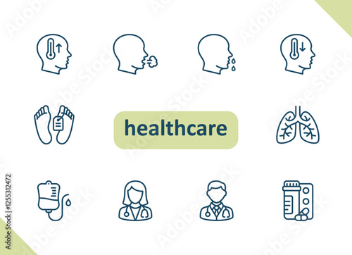 Healthcare icons. Health care, hospital, medical vector icon set