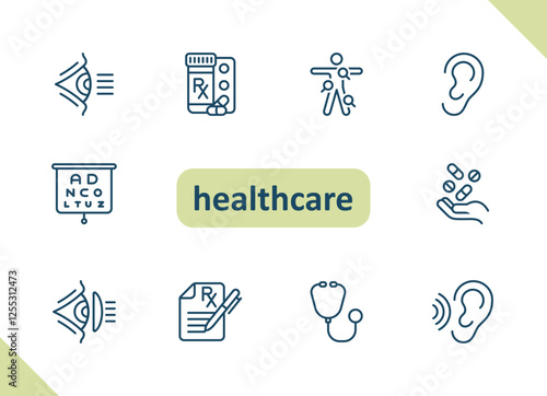 Healthcare icons. Health care, hospital, medical vector icon set