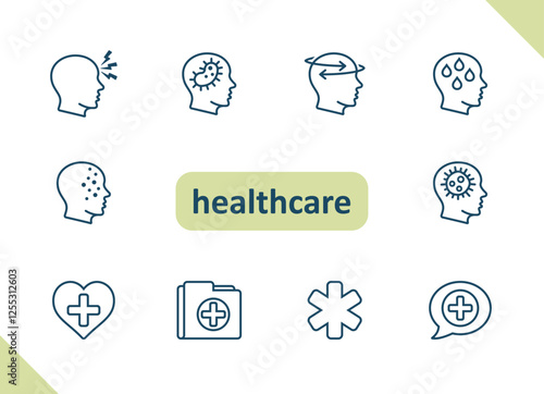 Healthcare icons. Health care, hospital, medical vector icon set