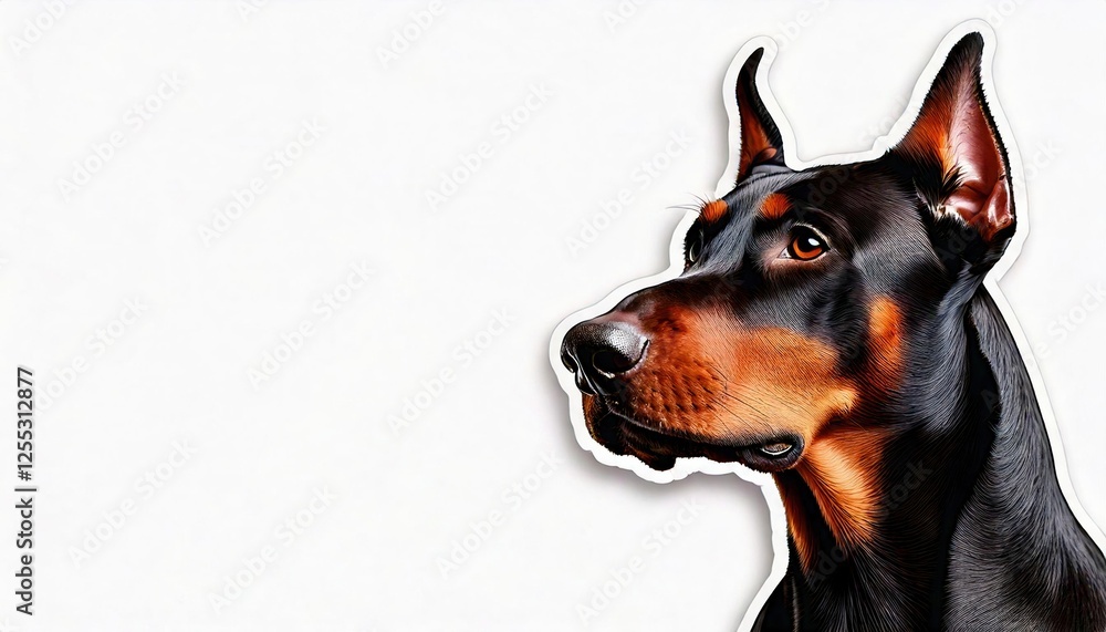 Doberman portrait showcasing striking features against a clean background Doberman portrait showcasing striking features against a clean background