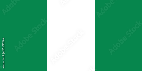 Flag of Nigeria. Flag icon. Standard color. Standard size. A rectangular flag. Computer illustration. Digital illustration. Vector illustration.