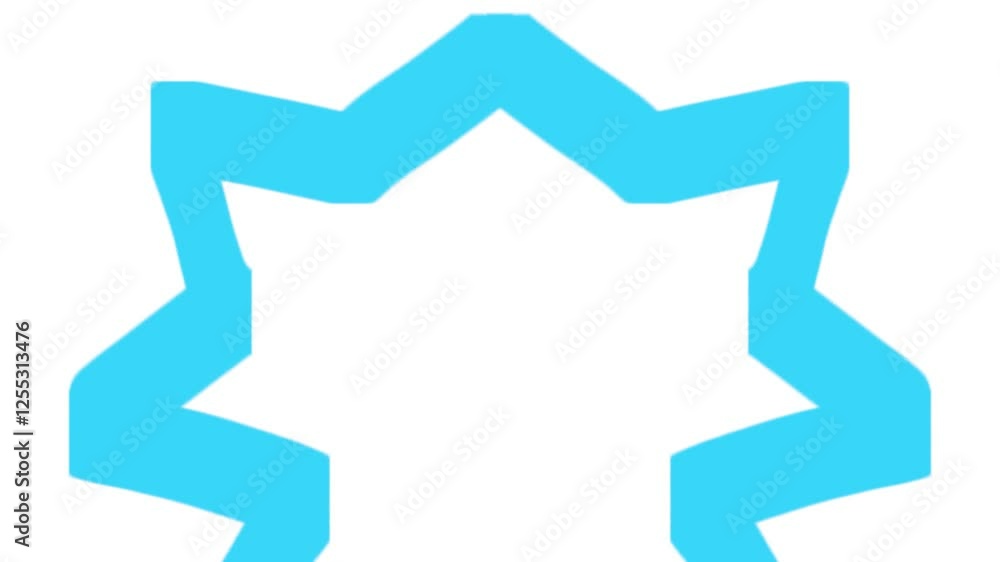 The screen is occupied by a changing blue star or frame. Inside, text, a logo or other information can be placed. The screen is occupied by a changing blue star or frame. Inside, text, a logo or other information can be placed.