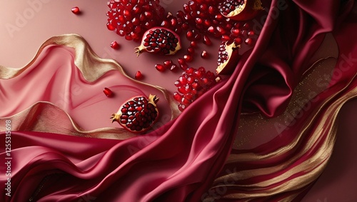 Wallpaper Mural Elegant Pomegranate-Inspired Abstract Background
 Torontodigital.ca