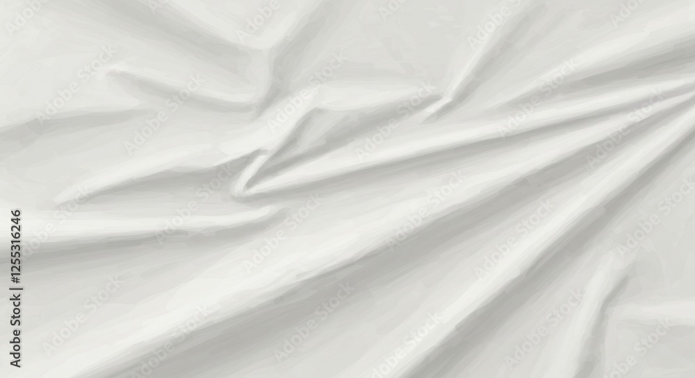 Fototapeta premium Smooth white fabric draping softly, creating elegant folds and shadows
